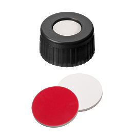 Screw Cap (Black) 9 mm, Silicone/PTFE Septa