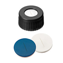 Screw Cap (Black) 9 mm, Silicone/PTFE Septa