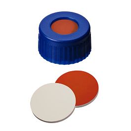 Screw Cap (Blue) 9 mm, RedRubber/PTFE Septa