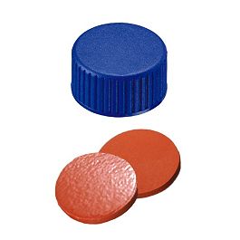 Screw Cap (Blue) 9 mm, Nat.Rubber/TEF Septa