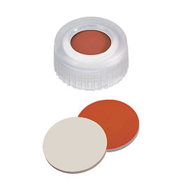 Screw Cap (Transparent) 9 mm, RedRubber/PTFE Septa