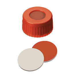 Screw Cap (Red) 9 mm, Nat.Rubber/TEF Septa