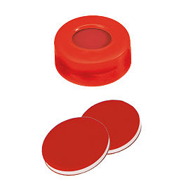 Snap Ring Cap (Red) 11 mm, PTFE/Silicone/PTFE Septa
