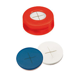 Snap Ring Cap (Red) 11 mm, Silicone/PTFE Septa