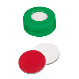 Snap Ring Cap (Green) 11 mm, Silicone/PTFE Septa