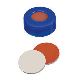 Snap Ring Cap (Blue) 11 mm, RedRubber/PTFE Septa
