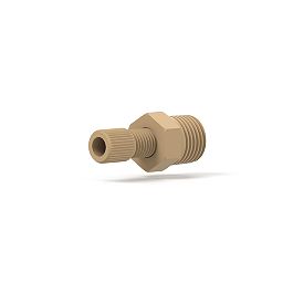 Low Pressure - Adapter (Threaded), PEEK, Flat-Bottom - 5/16-28 to 1/4 NPT