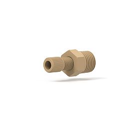 Low Pressure - Adapter (Threaded), PEEK, Flat-Bottom - 5/16-28 to 1/4 NPT