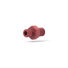 Low Pressure - Adapter (Threaded), PEEK, Flat-Bottom - 1/4-28 to 1/8 NPT