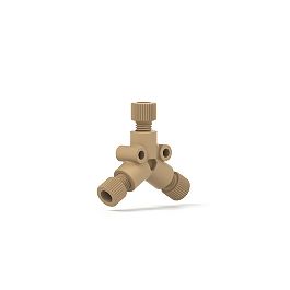 Low Pressure - Y Connector, PEEK, Flat-Bottom - 1/4-28