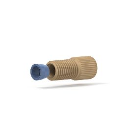 PEEK/Tefzel Fitting Flangeless Flat-Bottom - 5/16-24 4.0 mm Natural/Blue