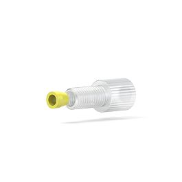 Delrin/Tefzel Fitting Flangeless Flat-Bottom - 1/4-28 1/8 in Natural/Yellow
