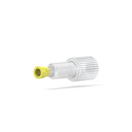 Polypropylene/Tefzel Fitting Flangeless Flat-Bottom - 1/4-28 1/8 in Natural/Yellow