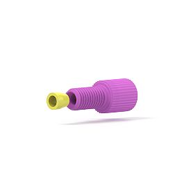 Delrin/Tefzel Fitting Flangeless Flat-Bottom - 1/4-28 1/8 in Purple/Yellow