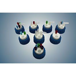 Smart Waste Caps GL45 2 entries (1/8''), 3 leaks (6-9 mm), w. charcoal filter port